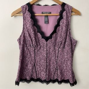 Bisou Bisou Purple Lace Tank Size 14